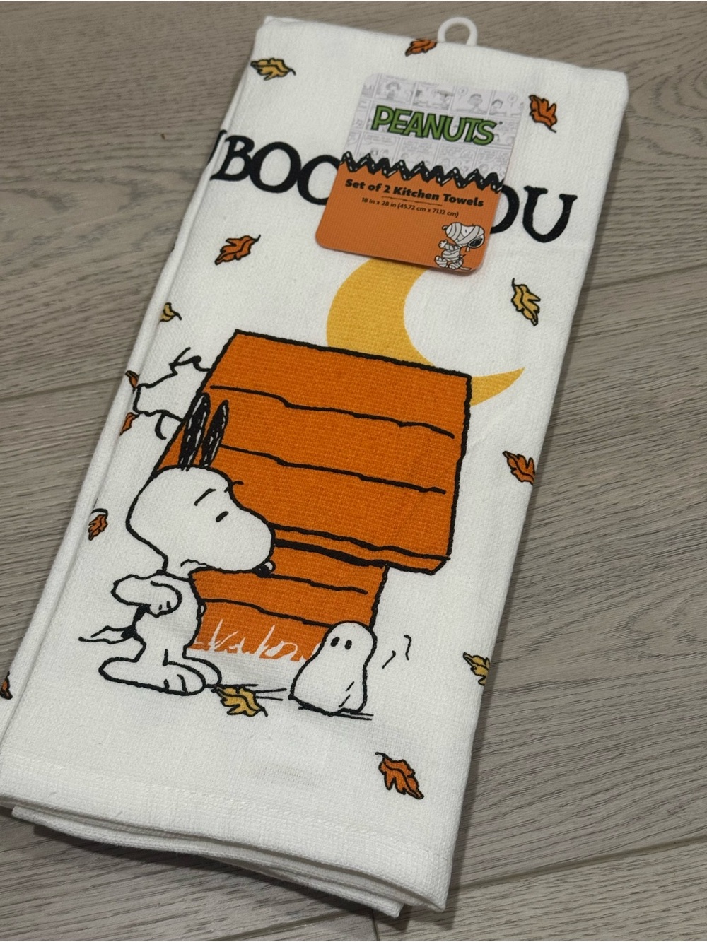 Snoopy 'Boo to You' TWO Halloween Kitchen Towels
